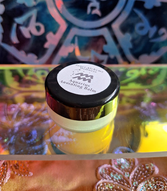 Aquarius Zodiac Anointing Oil Balm - Visionary Spark Essential Oil Blend