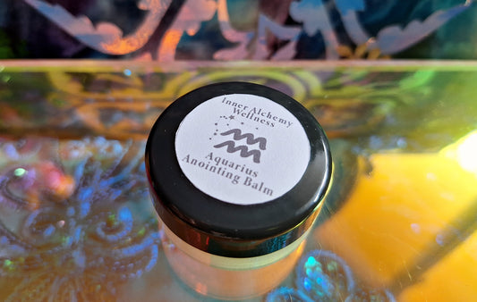 Aquarius Zodiac Anointing Oil Balm - Visionary Spark Essential Oil Blend